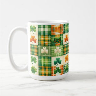 GROEN SINAASAPPEL WIT IERS PLAID PATCHWORK PATROON KOFFIEMOK