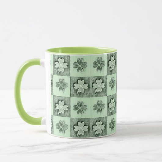 groen Sint Patrick retro shamrock patroon M Mok (Links)