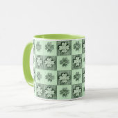  groen Sint Patrick retro shamrock patroon M Mok (Voorkant links)