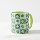  groen Sint Patrick retro shamrock patroon Mok (Voorkant rechts)