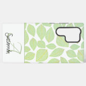 Groen Skelet Blad Patroon op Wit Samsung Galaxy Hoesje (Achterkant horizontaal)