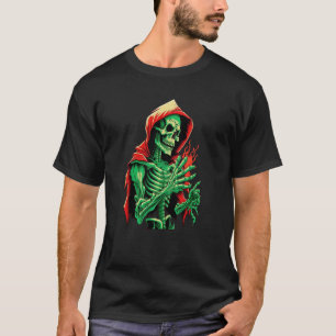 Groen Skeleton Gothic en occulte ondode doodskist T-shirt