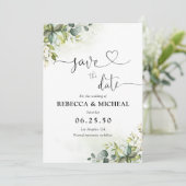 Groen Sla de datumkaarten op Save The Date (Staand voorkant)