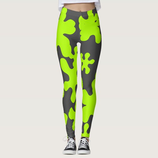 groen slijm charsteengrijs plezier leggings (Voorkant)