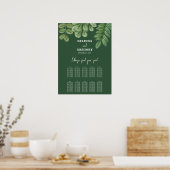 Groen Smaragd Groen Bruiloft Zitkaarten Poster (Keuken)