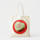 Groen Snoep hart met om-symbool Tote Bag (Voorkant)