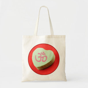 Groen Snoep hart met om-symbool Tote Bag