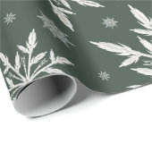 Groen snowflake kerstpapier cadeaupapier (Rol Hoek)