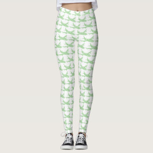 Groen Snowflake-vliegtuig - Leggings