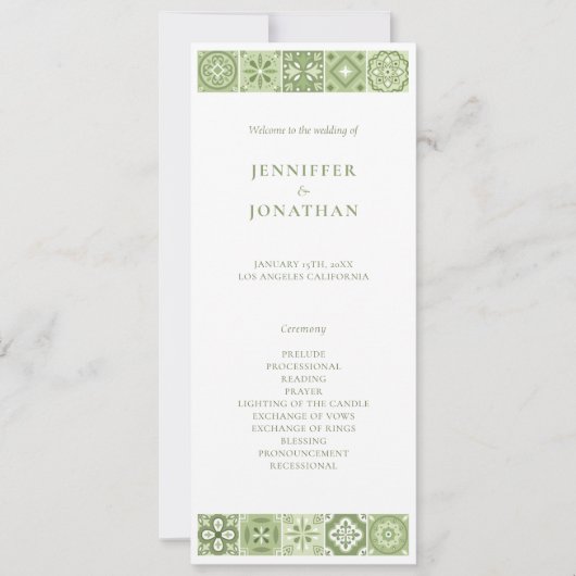 GROEN SPAANS TEGELS PROGRAMMA (Voorkant)