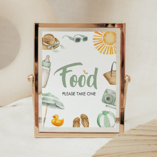 Groen Splish Splash Baby shower Voedsel Poster