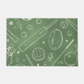 Groen sportpatroon deurmat (Voorkant)