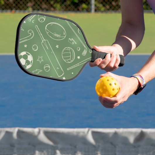 Groen sportpatroon pickleball paddle (Insitu)