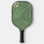 Groen sportpatroon pickleball paddle (Achterkant)