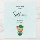 Groen sprookje Varkens in Fancy Attire Wine Making Wijn Etiket (Enkel label)