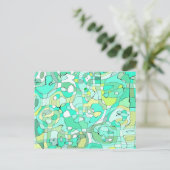 Groen squiggles briefkaart (Staand voorkant)