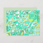 Groen squiggles briefkaart (Voorkant / Achterkant)