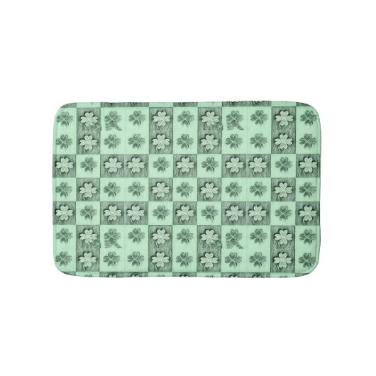  Groen St. Patrick retro shamrock patroon B Badmat (Voorkant)