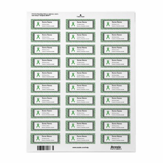 Groen standaardlint etiket (Full Sheet)