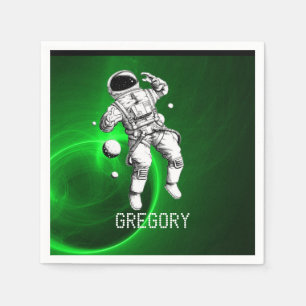 Groen steraxy Astronaut, gepersonaliseerd Servet