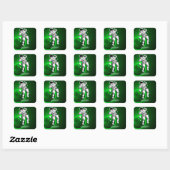 Groen steraxy Astronaut, gepersonaliseerd Vierkante Sticker (Vel)