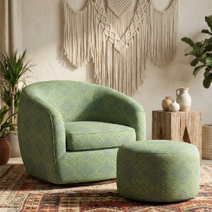 Groen stijlvol decoratief geometrisch patroon stof