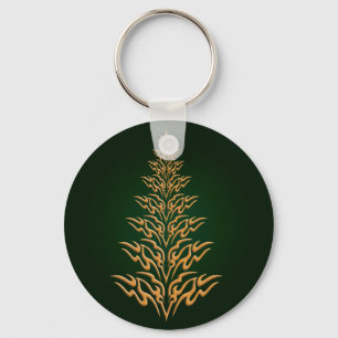 Groen stijlvol kerstboomSleutelhanger Sleutelhanger