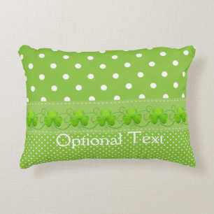 Groen, Stippen en shamrocks Accent Kussen