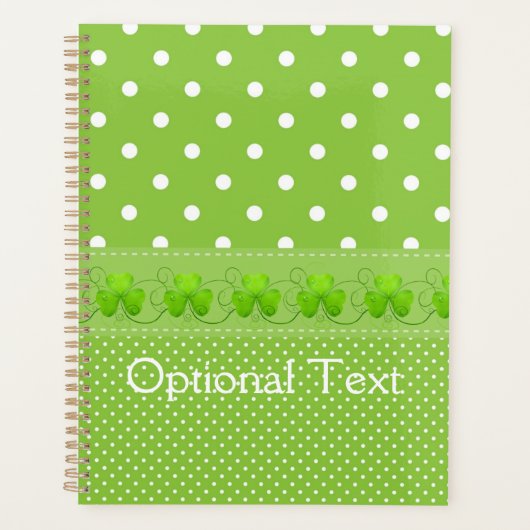 Groen, Stippen en shamrocks Planner (Voorkant)