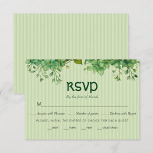 Groen, strepen St Patrick's Day bruiloft RSVP Kaartje