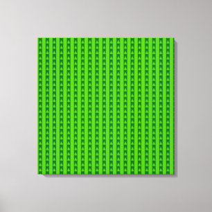 Groen striped kerstboompatroon canvas afdruk