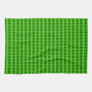 Groen striped kerstboompatroon theedoek