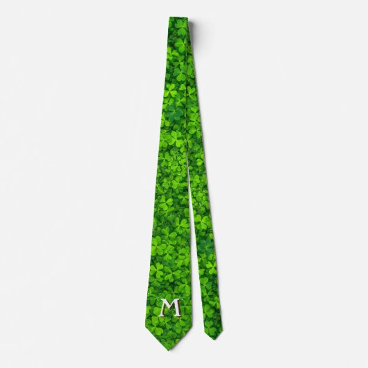 Groen Stropdas van de Leaf Partij met Monogram (Voorkant)