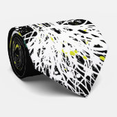 Groen Stropdas van leven - op zwart (Opgerold)