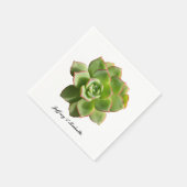 Groen Succulent Gepersonaliseerd Servet (Hoek)