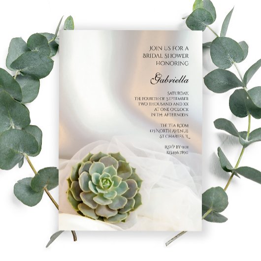 Groen Succulent op wit Vrijgezellenfeest Kaart