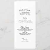 Groen Succulent op Wit Wedding Menu (Voorkant)