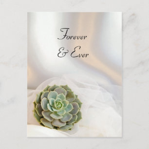 Groen Succulent op Wit Wedding sparen de Datum Aankondigingskaart