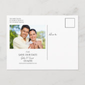 Groen Succulent op Wit Wedding sparen de Datum Aankondigingskaart (Achterkant)