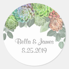 Groen Succulenten Ronde Stickers
