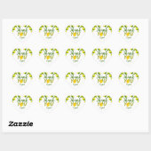 Groen Sweet Lemon Goud Glitter Dank Je Hart Sticker (Vel)