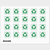 Groen symbool recyclen vierkante sticker (Vel)