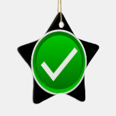 Groen symbool vinkje keramisch ornament (Rechts)