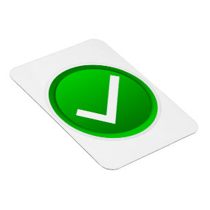 Groen symbool vinkje magneet