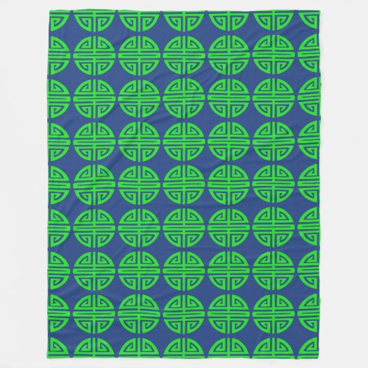 Groen symbool voor Chinese welvaart Fleece Deken (Voorkant)