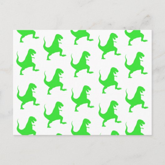 Groen t-rex-patroon briefkaart (Voorkant)