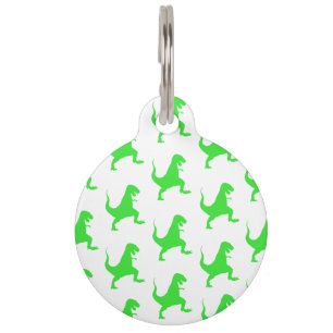 Groen t-rex-patroon huisdierpenning