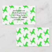 Groen t-rex-patroon visitekaartje (Voorkant / Achterkant)