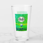 Groen T-shirt van Monogram Naam Sport Groene Golf Glas (Achterkant)