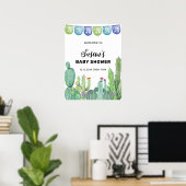 Groen Taco Fiesta Cactus Baby shower Welkom Poster (Thuiskantoor)